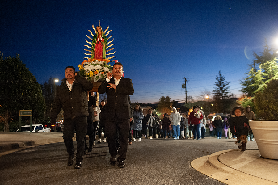 Parishioners process on Feast of Our Lady of Guadalupe